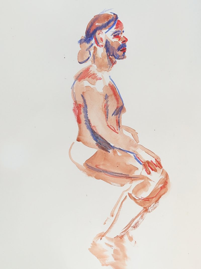 Watercolor side-profile portrait of Valmir.