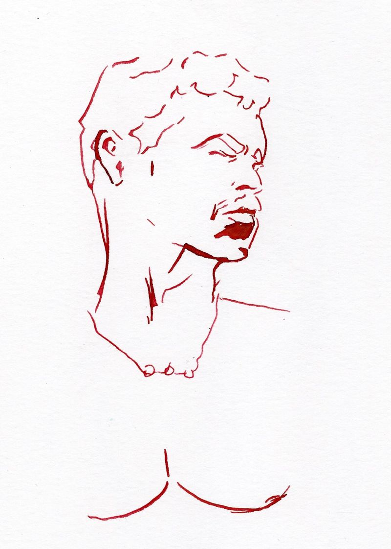 A fountain pen drawing of victor's portrait