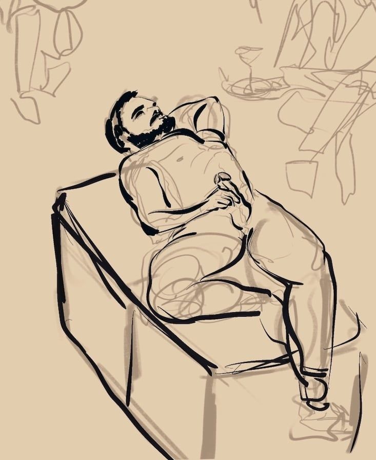 Gay Gaston lying down