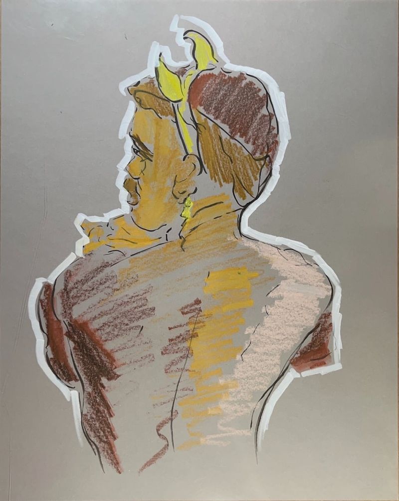 Deandre wearing a headband