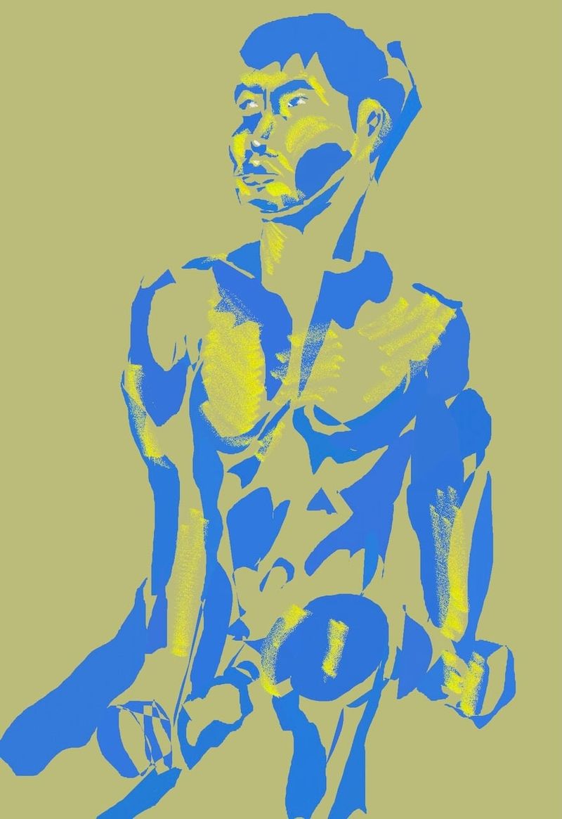 A heavypaint drawing of larry