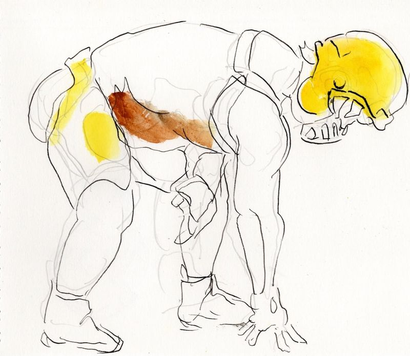 Sampson in a Football pose