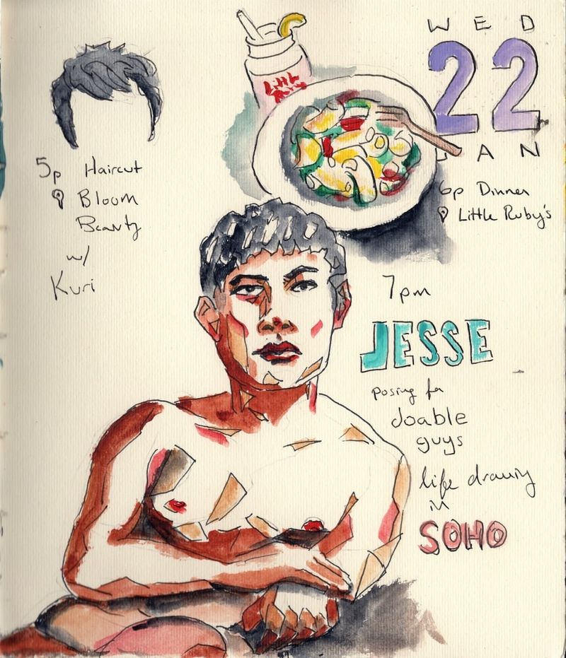 A drawing of Jesse in my Sketchbook