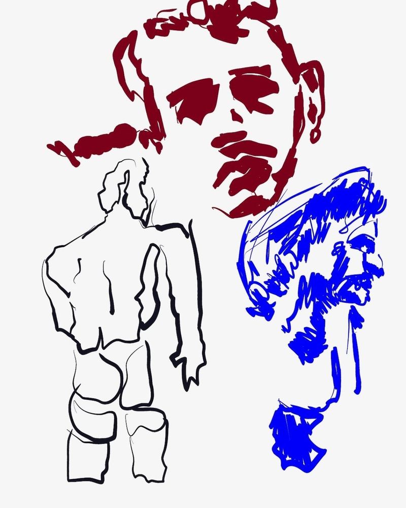 digital drawings of hector from a 2 minute poses