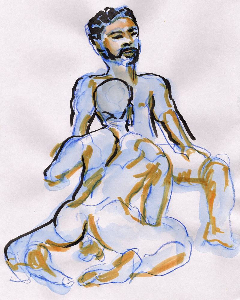 A drawing of Sergey and Guilherme