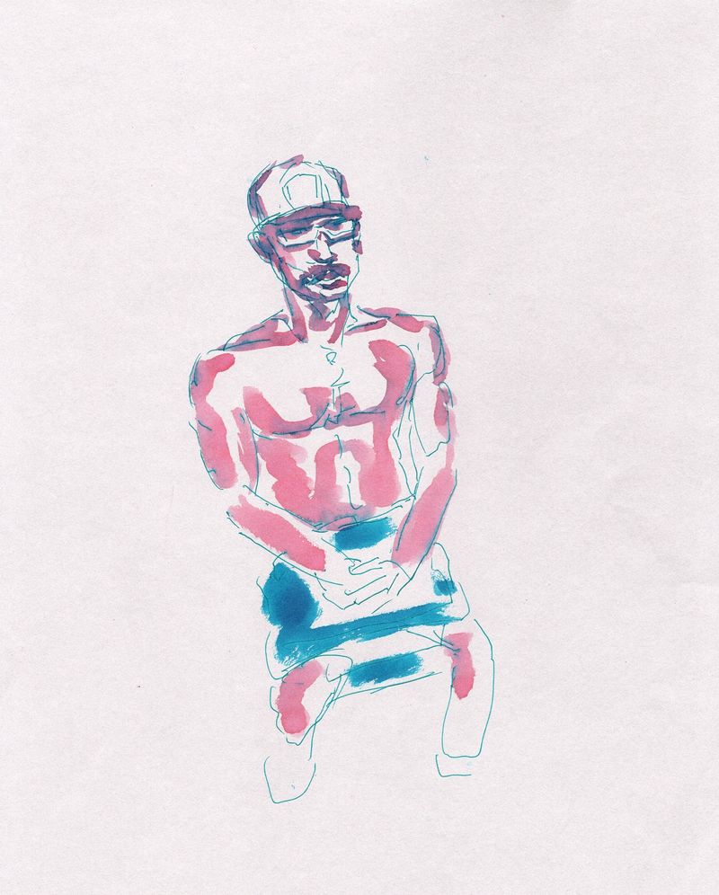 watercolor marker sketch - 5 minute pose