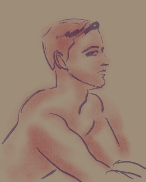 iPad Procreate chalk profile of Matthew