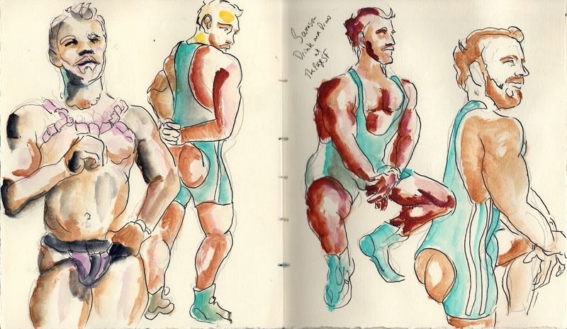 A recent drawing from an in-person figure drawing session