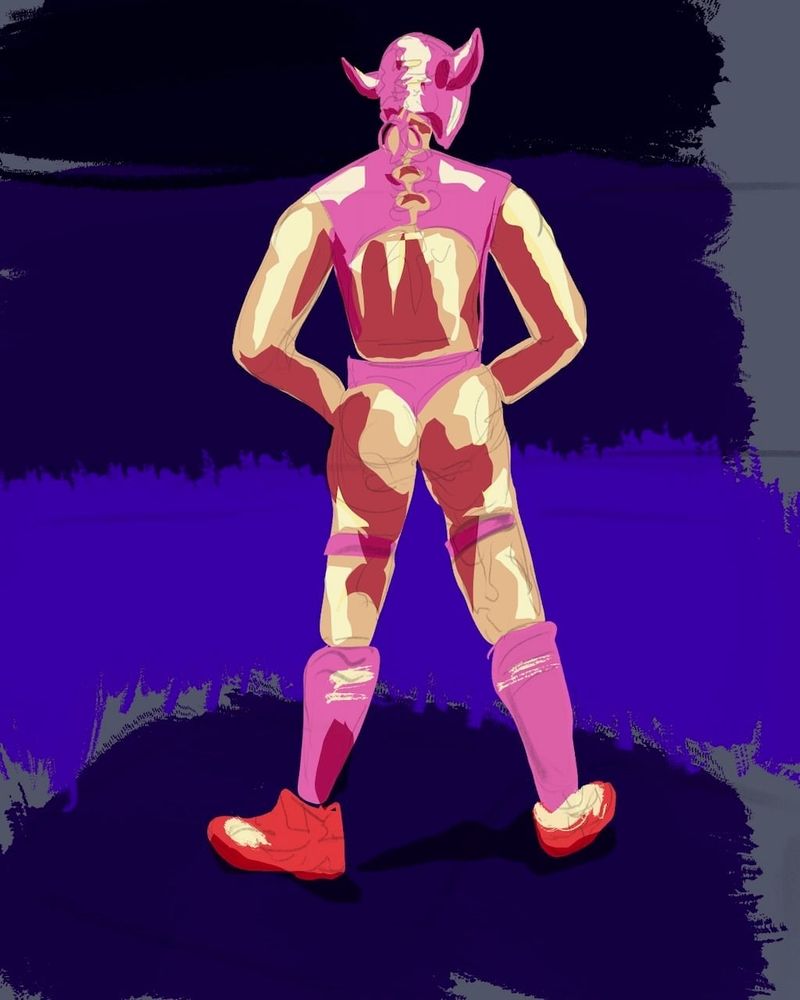 Procreate drawing of Angel wearing horns