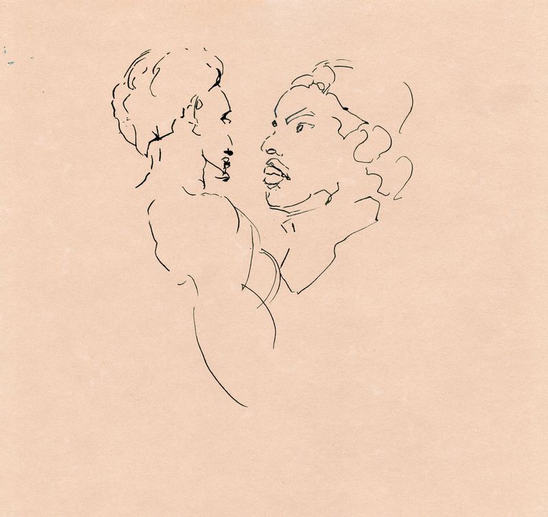 Valmir and Viktor drawn facing each other