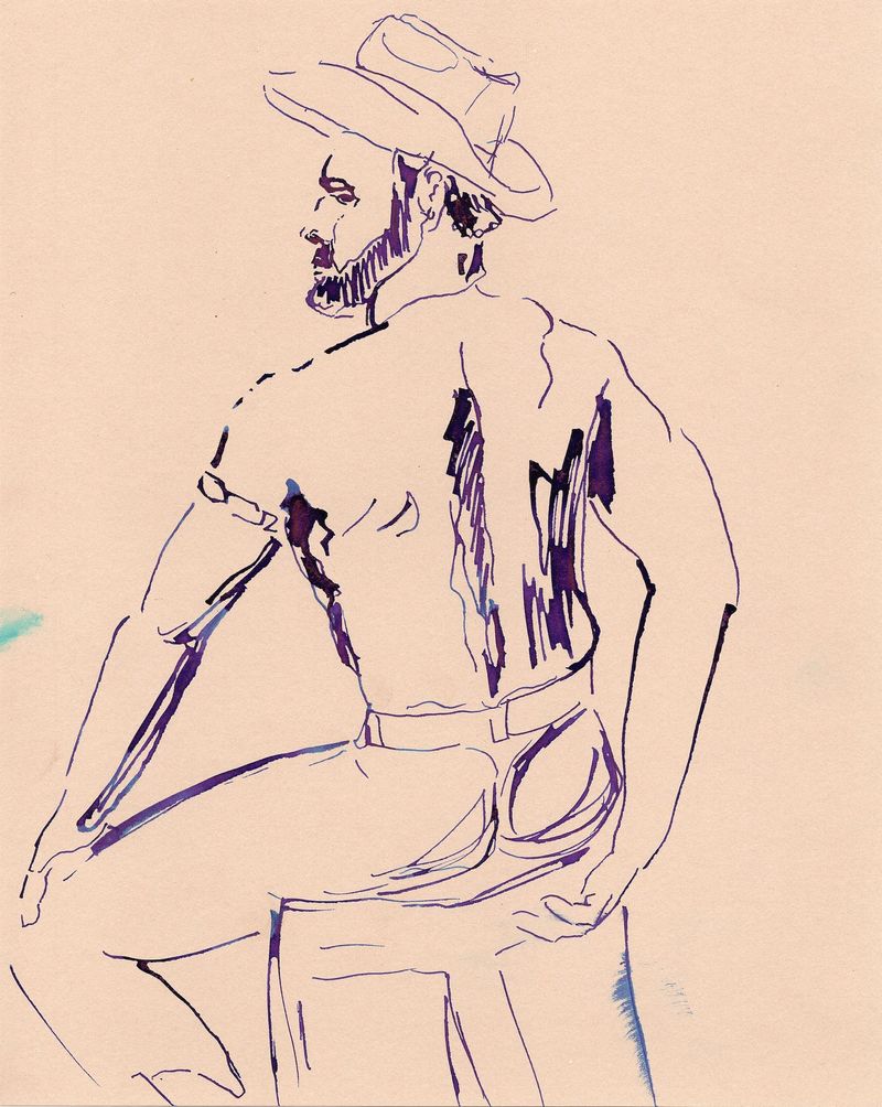 colored pencil on toned paper