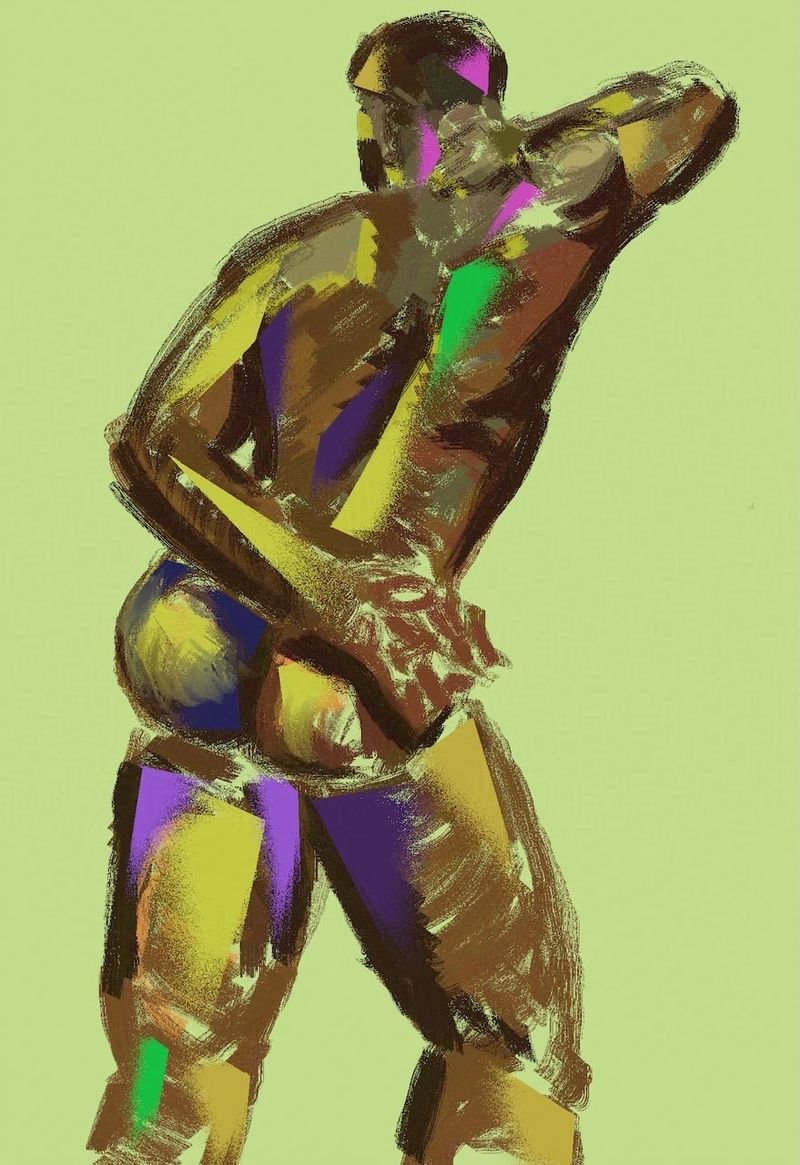 A heavypaint sketch of William from the back