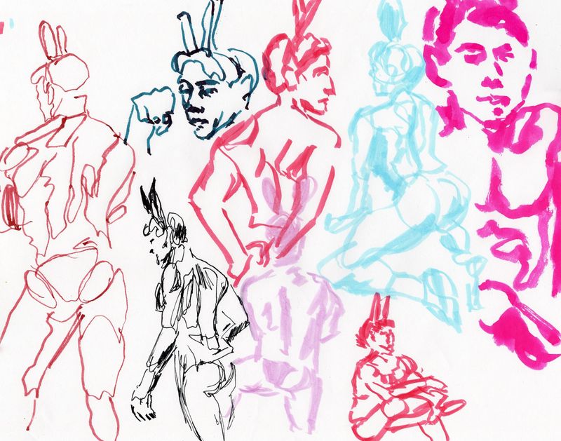 2 minute gesture drawings of Devan