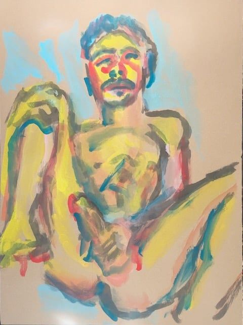 An impressionist portrait of Ethan in Inktense Watercolor