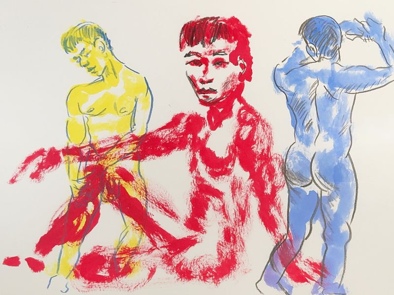 Five-minute warmup gesture drawings of Larry.