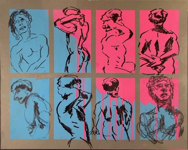 2 minute warmups on prepared paper