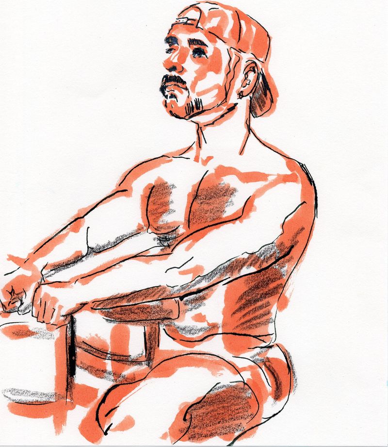 Watercolor marker and colored pencil