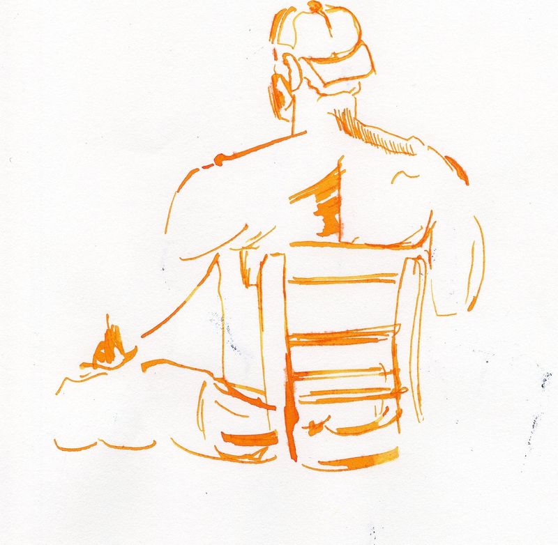 colored pencil on toned paper