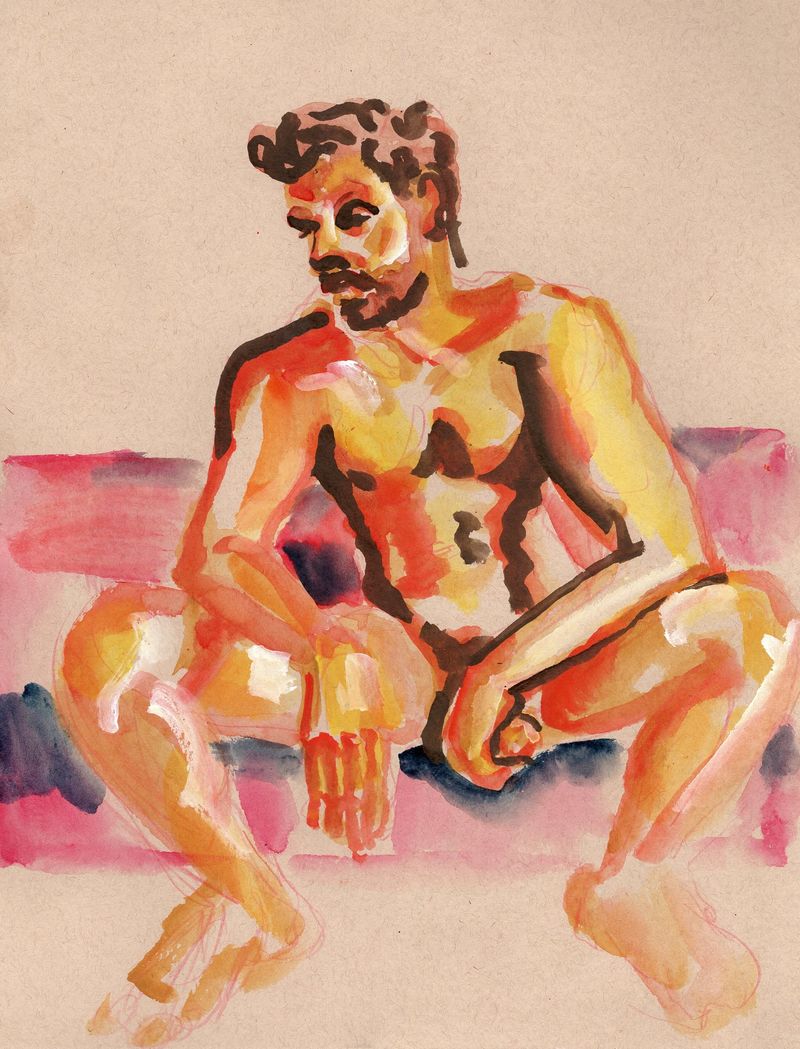 A drawing of watercolor original