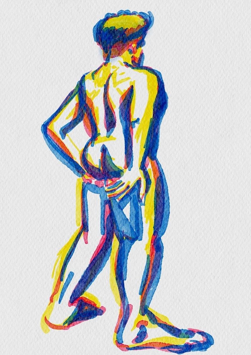 A sketch of justin recreating a watercolor marker process in procreate