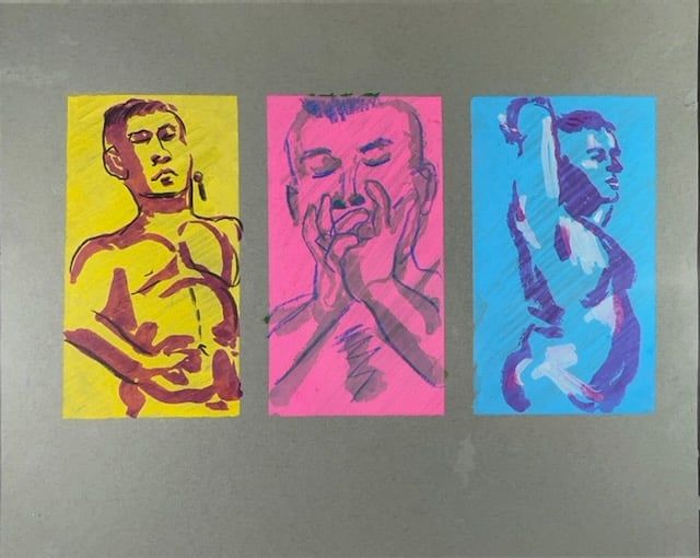 Warmup drawings on toned paper