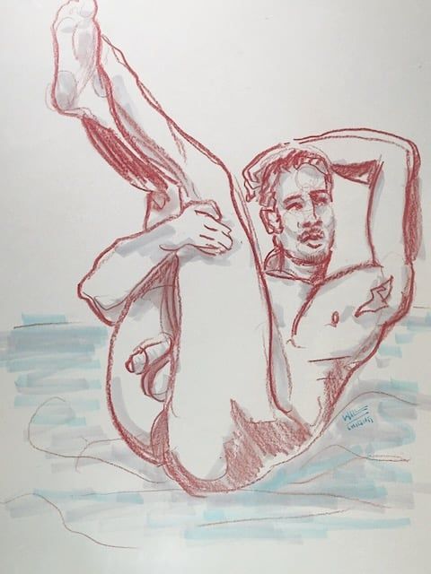 Raf with his legs up