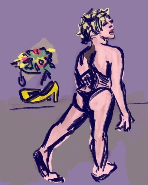 The artist De-drags. Procreate digital illustration.