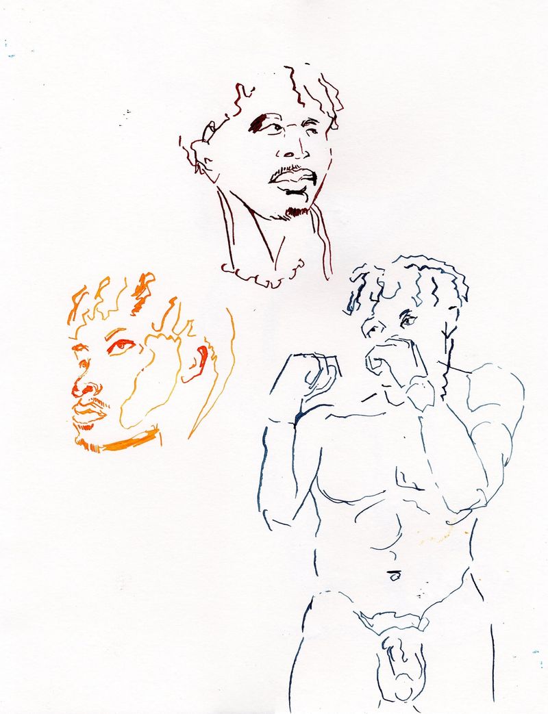 gesture 5 minute drawings in dip pen