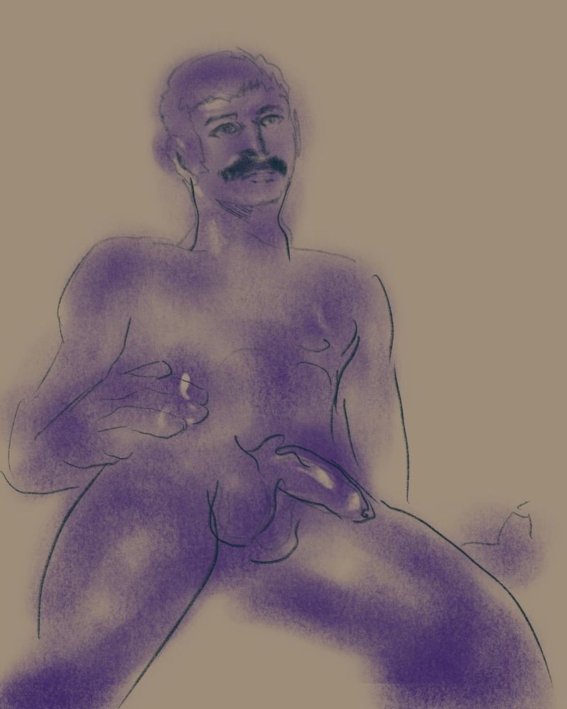 10 minute pose - digital charcoal on iPad