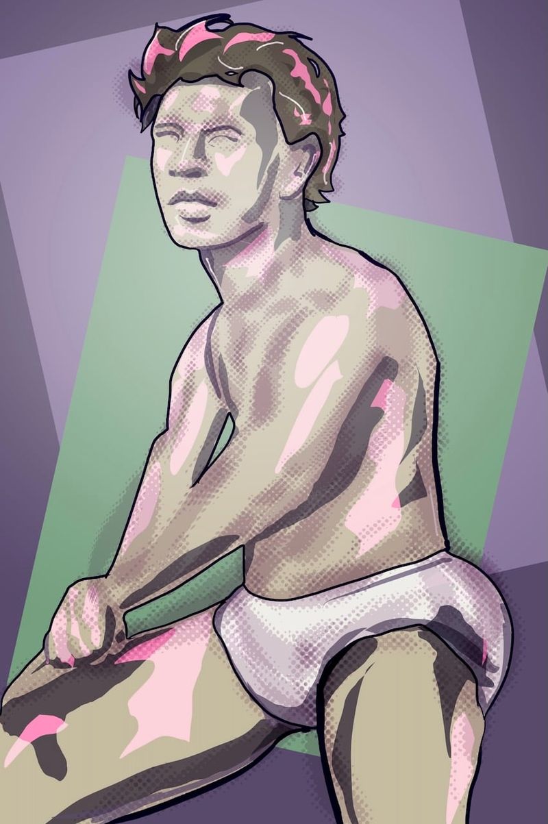 A digital Drawing of Giuseppe Claudio on iPad Procreate- 20 minute pose