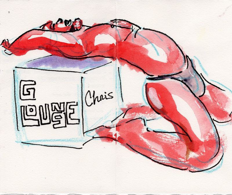 Journal page with a sketch of Chris from the session.