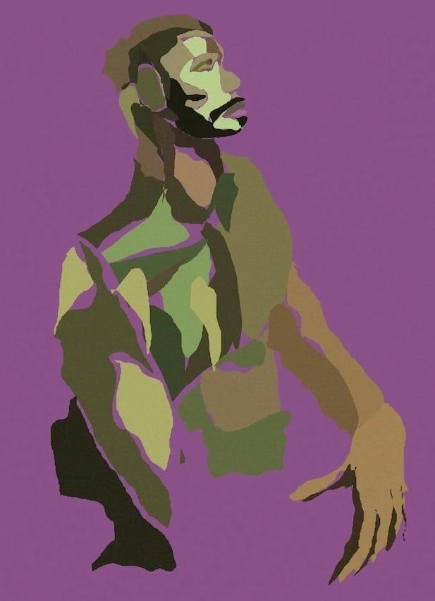 A heavypaint drawing from a 10 minute pose