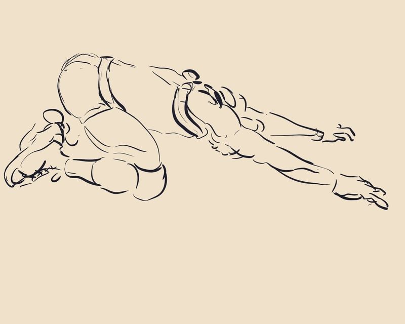 5 minute pose of Jaxx in a back stretch