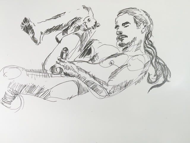 Fountain pen drawing of Raf