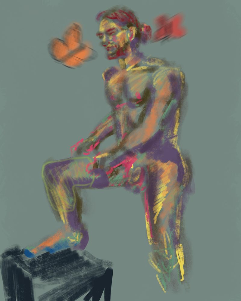 Impressionist butterfly Procreate digital drawing of Jamie.