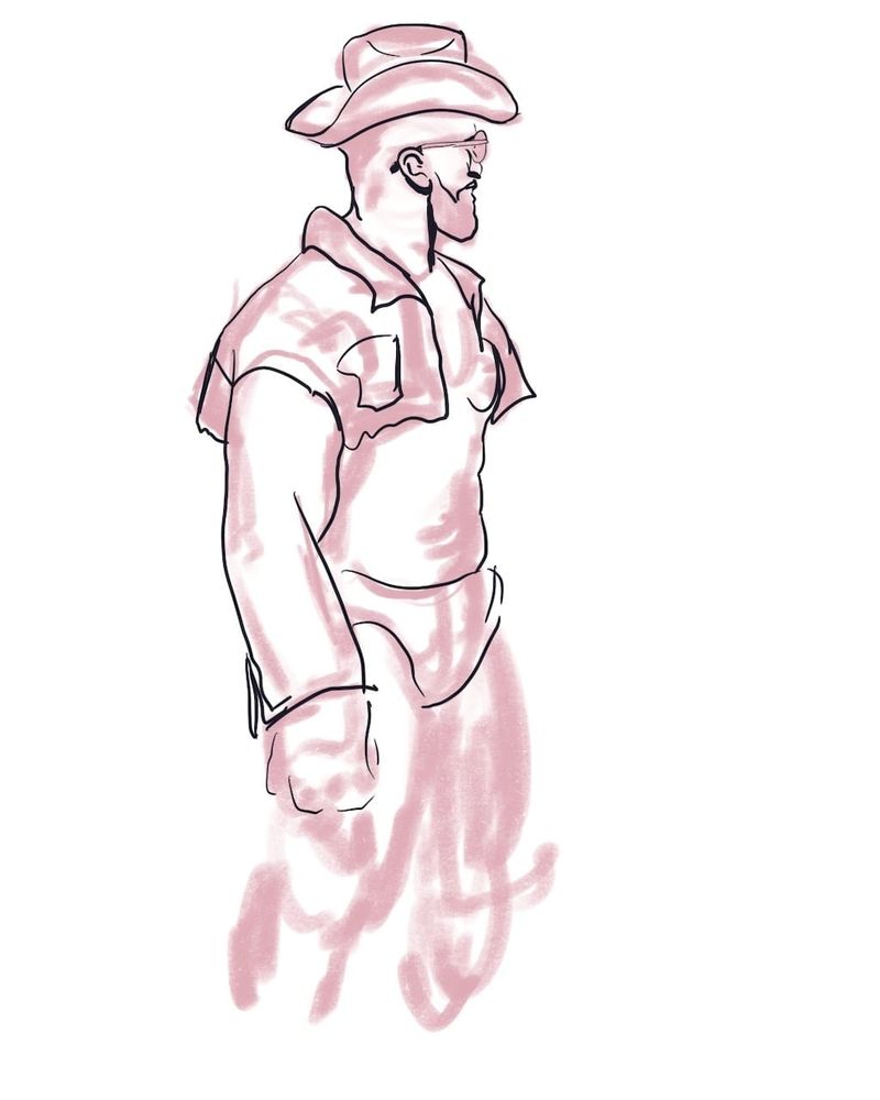 A 10 minute sketch of Gabriel wearing a cowboy hat