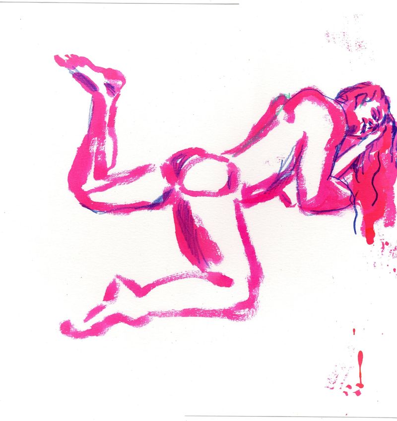 10 minute pose - watercolor markers