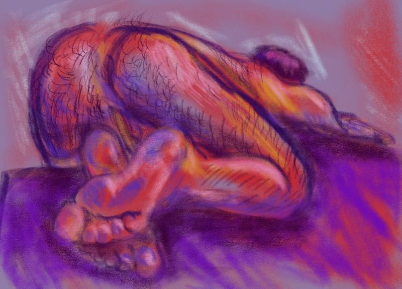 Digital charcoal on iPad- 20 minute pose