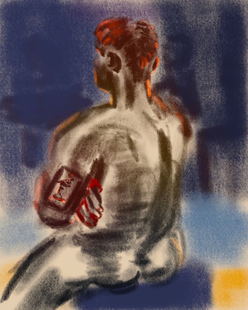 A recent drawing from an in-person figure drawing session