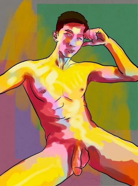 A digital drawing of Tyler Wu created with Procreate App on iPad.