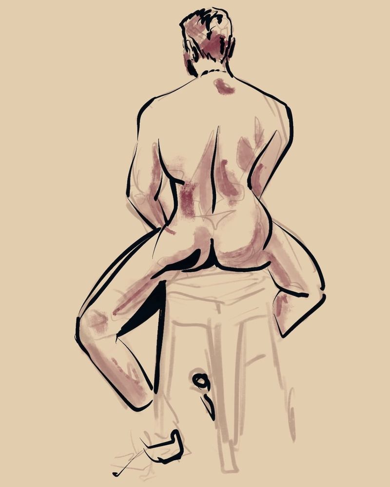 Gay Gaston on a Stool