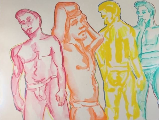 Warmup 5 minute drawings in colors