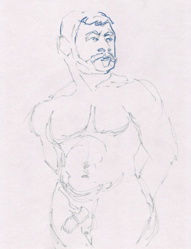 A drawing of Michael in Blue