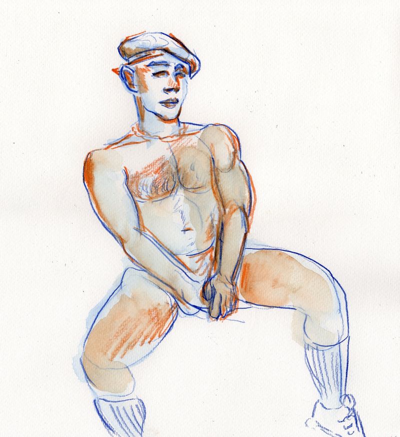 Watercolor pencils- 5 minute pose
