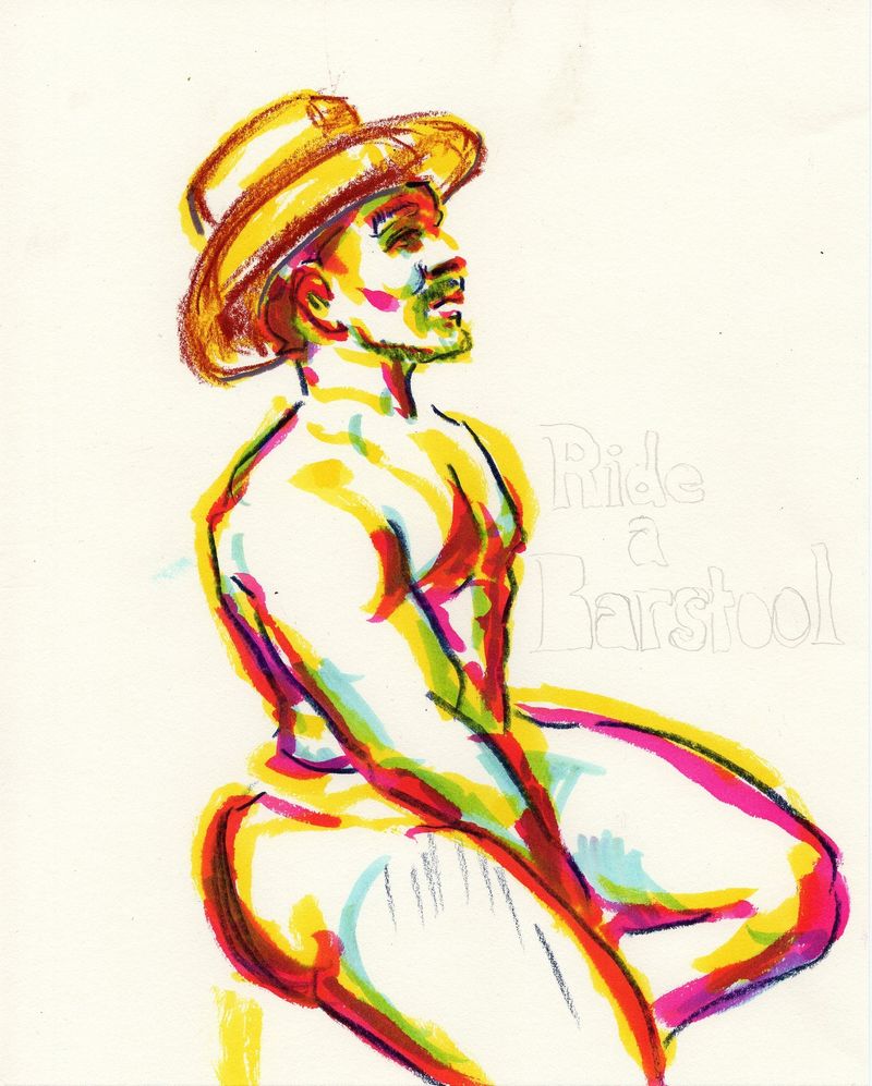 watercolor marker and colored pencil