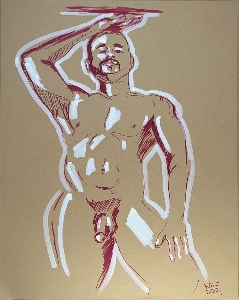 A recent drawing from an in-person figure drawing session