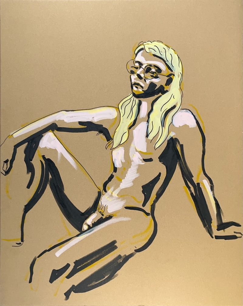 Bruiser wearing glasses