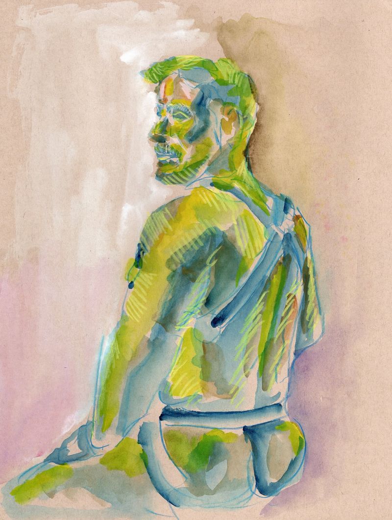 A recent drawing from an in-person figure drawing session