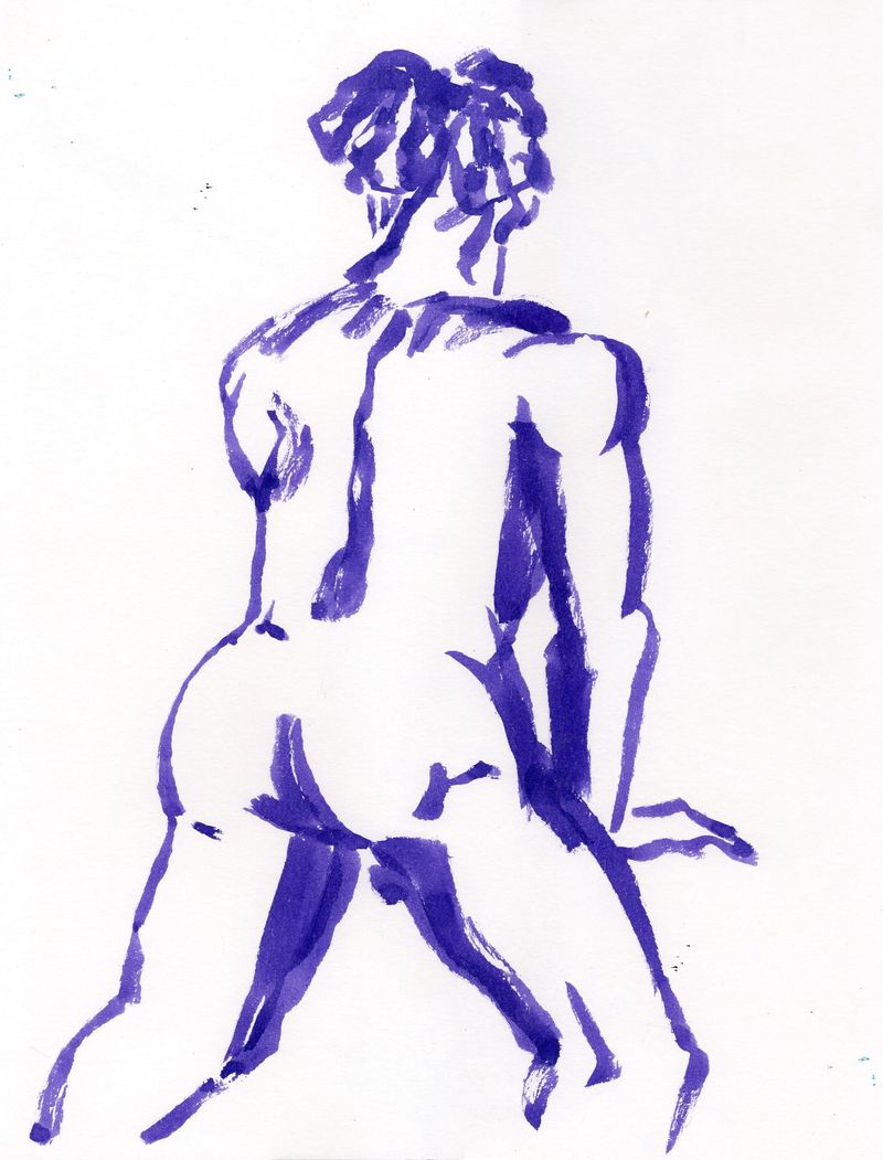 purple watercolor marker drawing