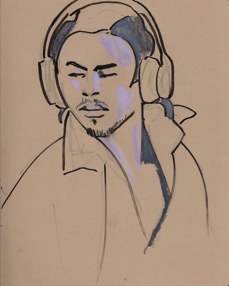 Derwent Inktense Pencils on toned paper